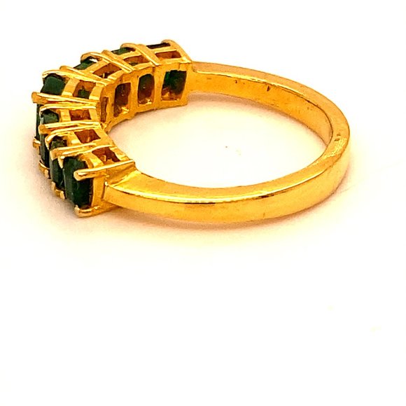 Emerald 2.10ct Solid 22K Yellow Gold Ring - Picture 6 of 7